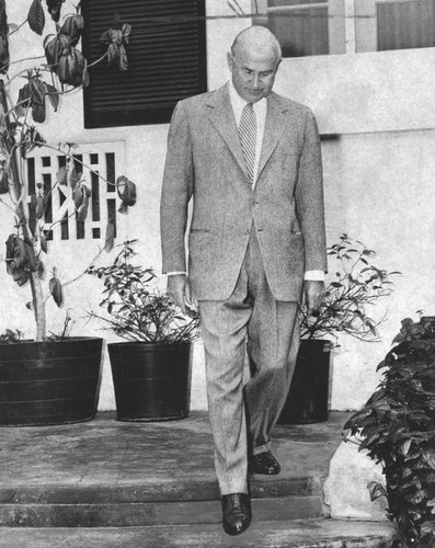 Samuel Goldwyn at steps of Todd home