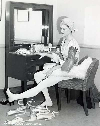 Sally Bailey in costume backstage for Christensen's Nutcracker, circa 1950s