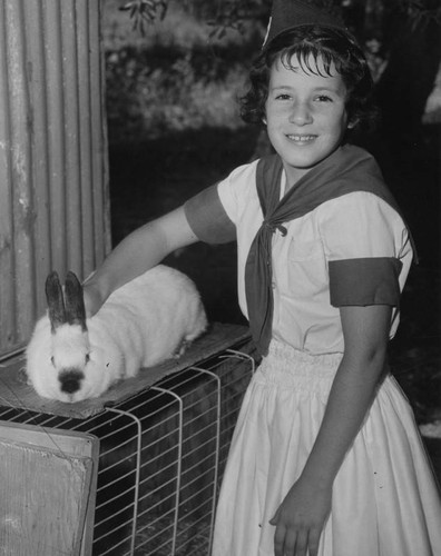 Lenore Fusano with rabbit