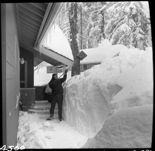Winter Scenes, Grant Village in heavy snow. Record Heavy Snow. Buildings and Utilities. Individual Unidentified