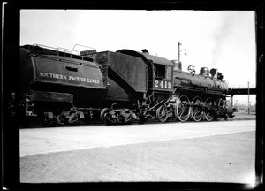 View of a Southern Pacific Railroad locomotive