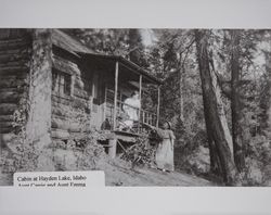 Emma E. Wood and Caroline White at Hayden Lake, Idaho, about 1900