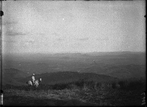 Jules Dentan riding a horse, Lemana, Limpopo, South Africa, ca. 1906-1907