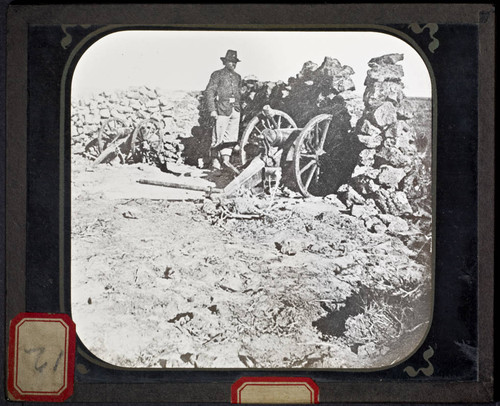 View of U.S. Army soldier with cannon