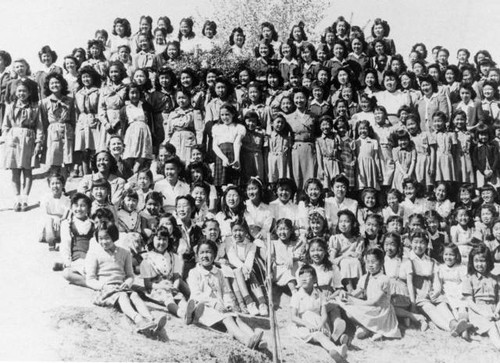 Poston Relocation Center Girl Scout troop