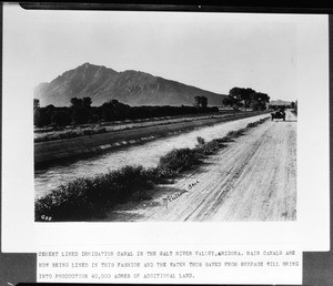 Cement-lined irrigation canal in the Salt River Valley, Arizona