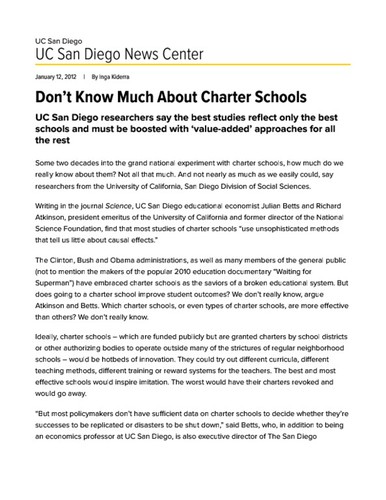 Don’t Know Much About Charter Schools