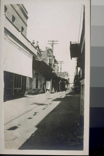 [Alley of Japanese shops within a Chinese commercial district?, Fresno, California.]