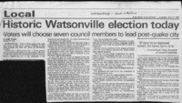 Historic Watsonville election today