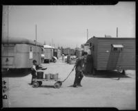 Japanese American children in temporary post-war housing