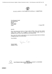 [Letter from Victoria Caplen to Tlias Enterprises limited regarding certificate of origin]