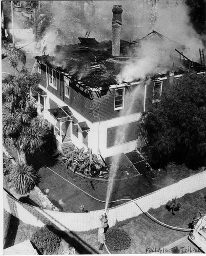 Photograph of Albert S. Bradford House fire