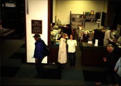 Friends of the Library and staff members at Sonoma County Central Library open house, November 7, 1999