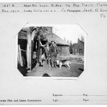Photographs from Wild Legacy Book. "Mt. Lion killed by Dep. Frank Pickering, Dec. 1928, Calaveras Co