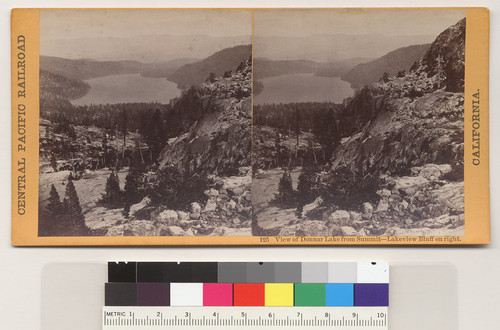 View of Donner Lake from Summit--Lakeview Bluff on right