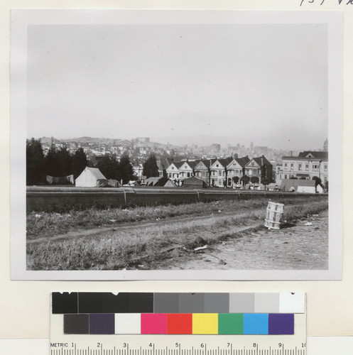 [Refugee tents in Alamo Square.]