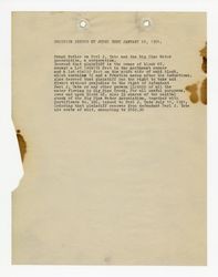 Decision issued by Judge Dehy January 26, 1926