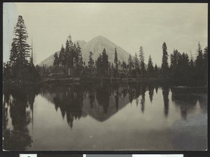 Panoramic view of Black Butte overlooking Summit Lake(?), Siskiyou County