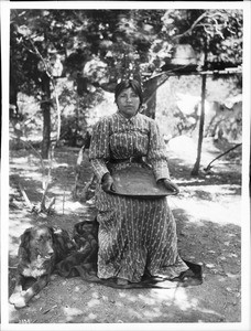 Paiute Indian woman basket maker of Yosemite Valley, ca.1900