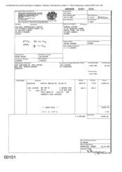 [Invoice from Gallaher International Limited to Namelex Limited regarding 1600 Cartons of Mayfair Regular Cigarettes]