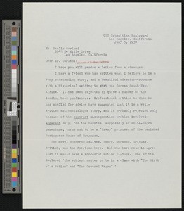 Viola Vezzetti, letter, 1939-07-05, to Hamlin Garland