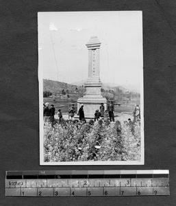 Monument to village doctor, Chengdu, Sichuan, China, ca.1941