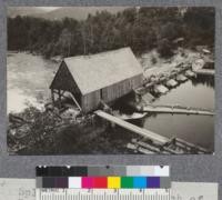 Splash dam on east branch of Penobscot River, Maine. Bateau seen in picture #2 is at extreme left of this picture