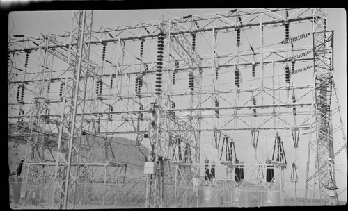 Switch rack at electric substation