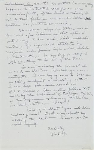 Letter from Paul H. [Kusuda] to [Afton] Nance, 1942, July 12