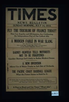 Times News Bulletin. Sunday Morning, July 14, 1918