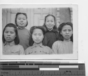 Teachers and students at Dawan, China, 1949