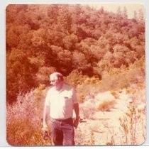 Photographs of landscape of Bolinas Bay. Unidentified man