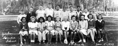 7th grade, Yorba Linda Grammar School, Jan. 1943