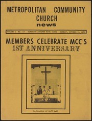 MCC LA Church Materials: 1969-1970