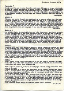 Circular letter for December 1977