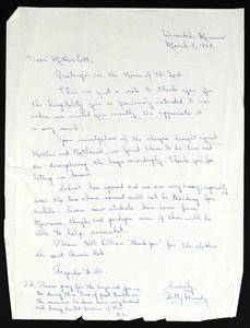 Kennedy, letter, 1962, to Lott