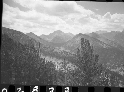 View toward Mount Ericson from Gardiner Pass. Misc. Mountains, Glaciated Canyons