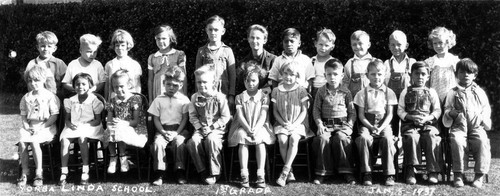 1st grade, Yorba Linda Grammar School, January 1937