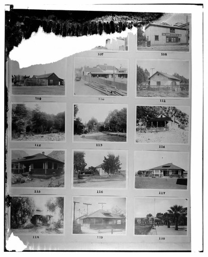 This is a multi-image negative that depicts Edison warehouses, shops. stables, cottages, and hydroelectric facilities. Undamaged images included on the plate are copies of original negatives: 02 - 00108; 02