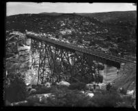 Campo Creek Viaduct on the San Diego and Arizona Railroad, circa 1919