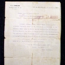 Letter type written to Solomon Cohen from Grand Secretary M. Saleh
