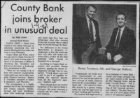 County Bank joins broker in unusual deal