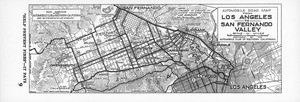 Automobile road map from Los Angeles to San Fernando Valley, 1927