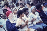 Peoples Temple Members in Audience at Outside Gathering, Possibly in Philadephia, Pennsylvania