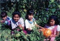 Edna Maguire School buddies in Children's Garden, 1990-1995