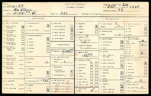 WPA household census for 231 East 84th Street, Los Angeles County