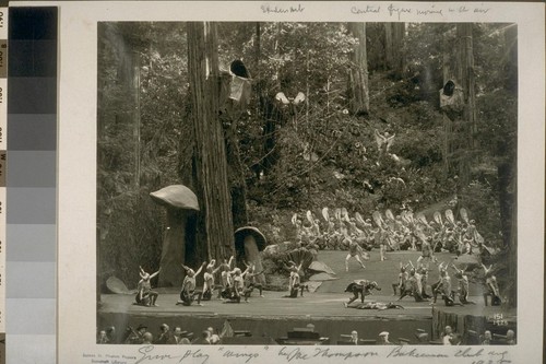 Grove play "Wings," ... Thompson, Bohemian Club... 1925 Spider web, central figure moving in the air