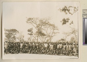 Village congregation at Kampeya, Chileka District, Malawi, ca.1920-1929