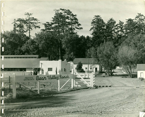 The private entrance to the Bear Valley Ranch, Marin County, California, circa 1945 [photograph]