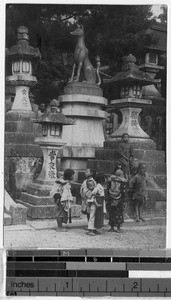Group of children at a shrine, Japan, ca. 1920-1940